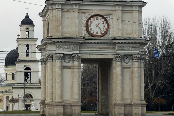 The Nativity Cathedral and the Triumph Arch in Chişinău, Moldova. Photo: Colourbox