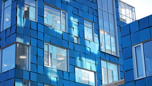 Solar facade of Copenhagen International School. Photo: SolarLab