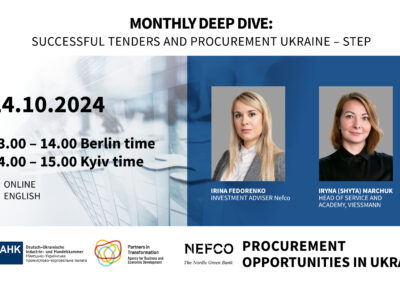 German-Ukrainian Chamber of Commerce Deep Dive session on procurement opportunities in Ukraine