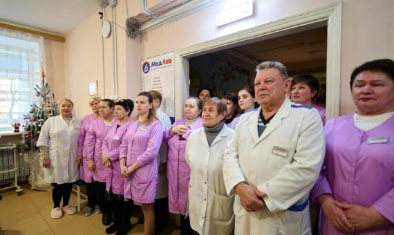 Photo: Hospital staff in Nemishaeve celebrating the official opening.